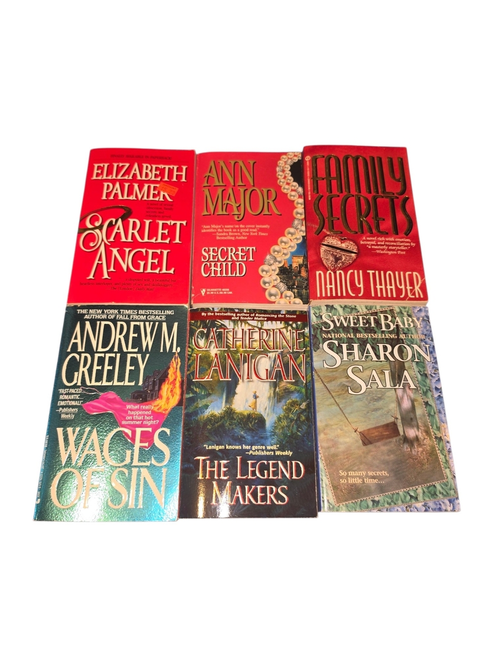 Vintage Paperback Book Lot of 6 Romance Mystery Drama 1980s 1990s